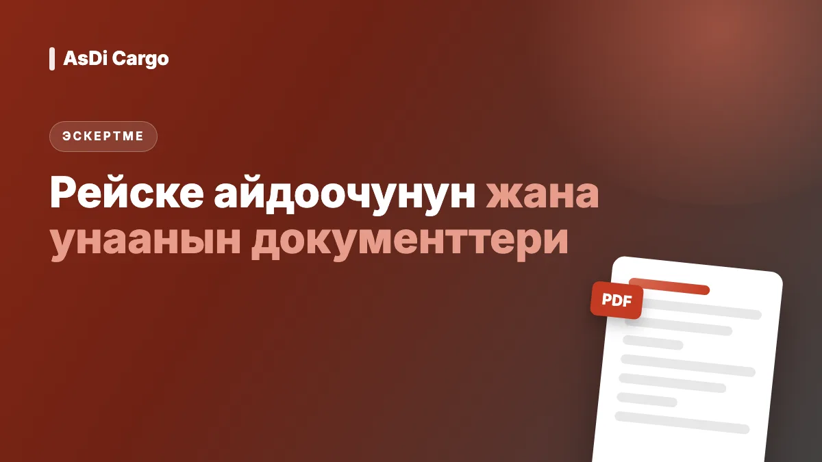Эл аралык рейс үчүн айдоочунун жана унаанын документтери