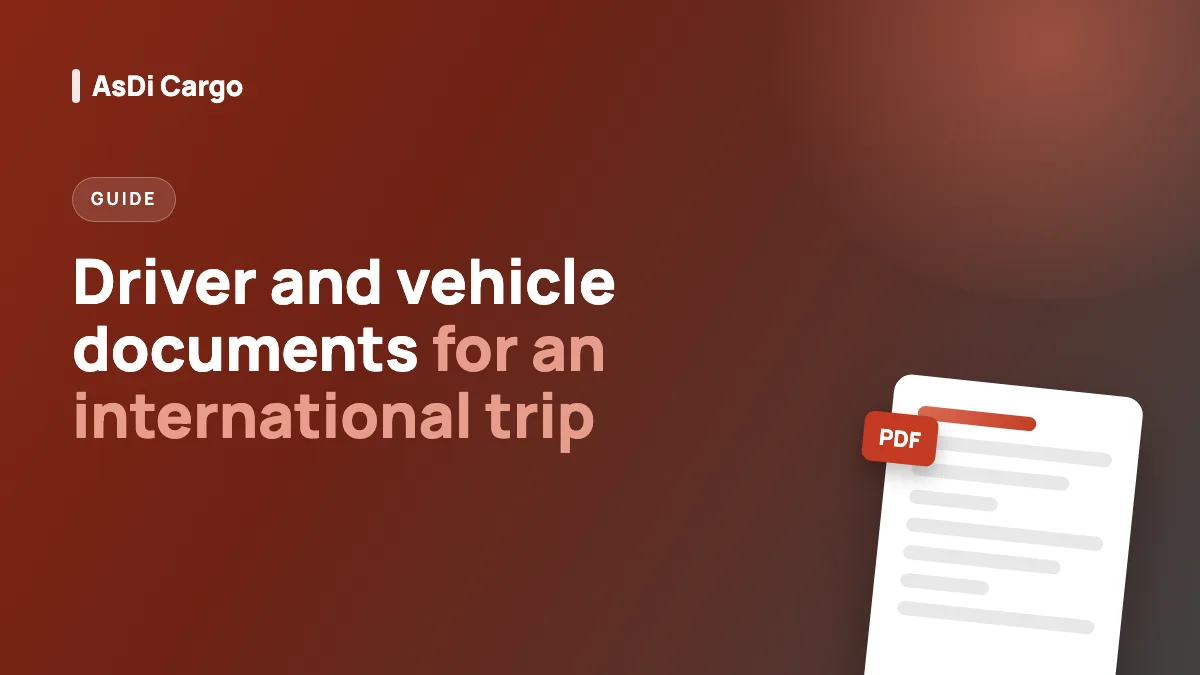 Driver and vehicle documents for an international trip